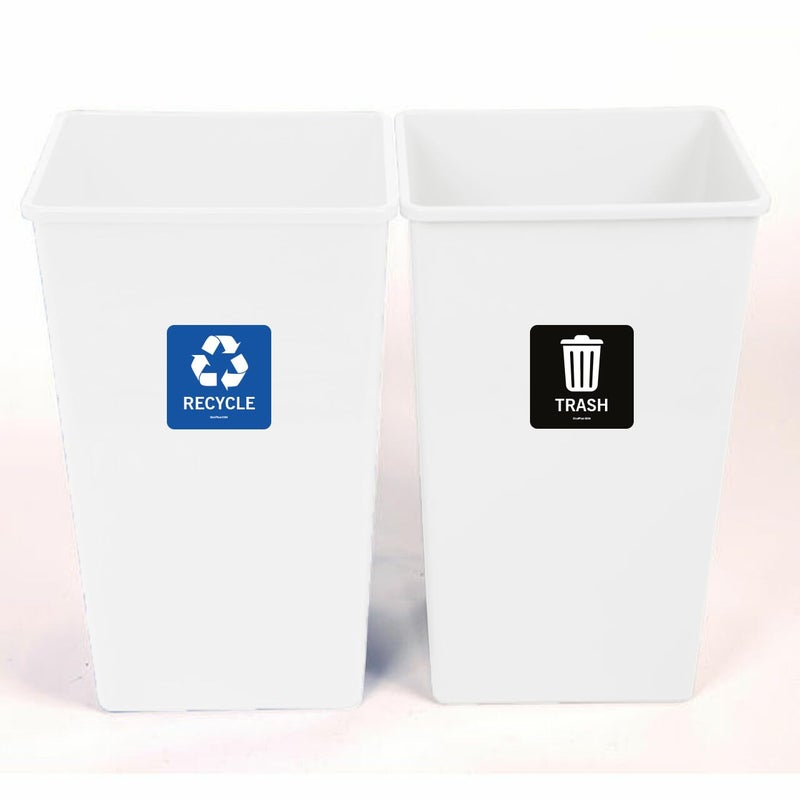SICOL PLUS Trash Recycle Stickers Recycle Bin Decals and Trash can Stickers UV Protected Indoor and Outdoor Self Adhesive Vinyl Stickers (4x4 Inch 04 Pcs Square) - Image 3